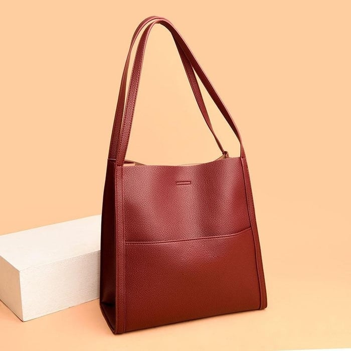 Amaranta™ | Bolso de Hombro Elegante Hecho a Mano en Cuero Natural