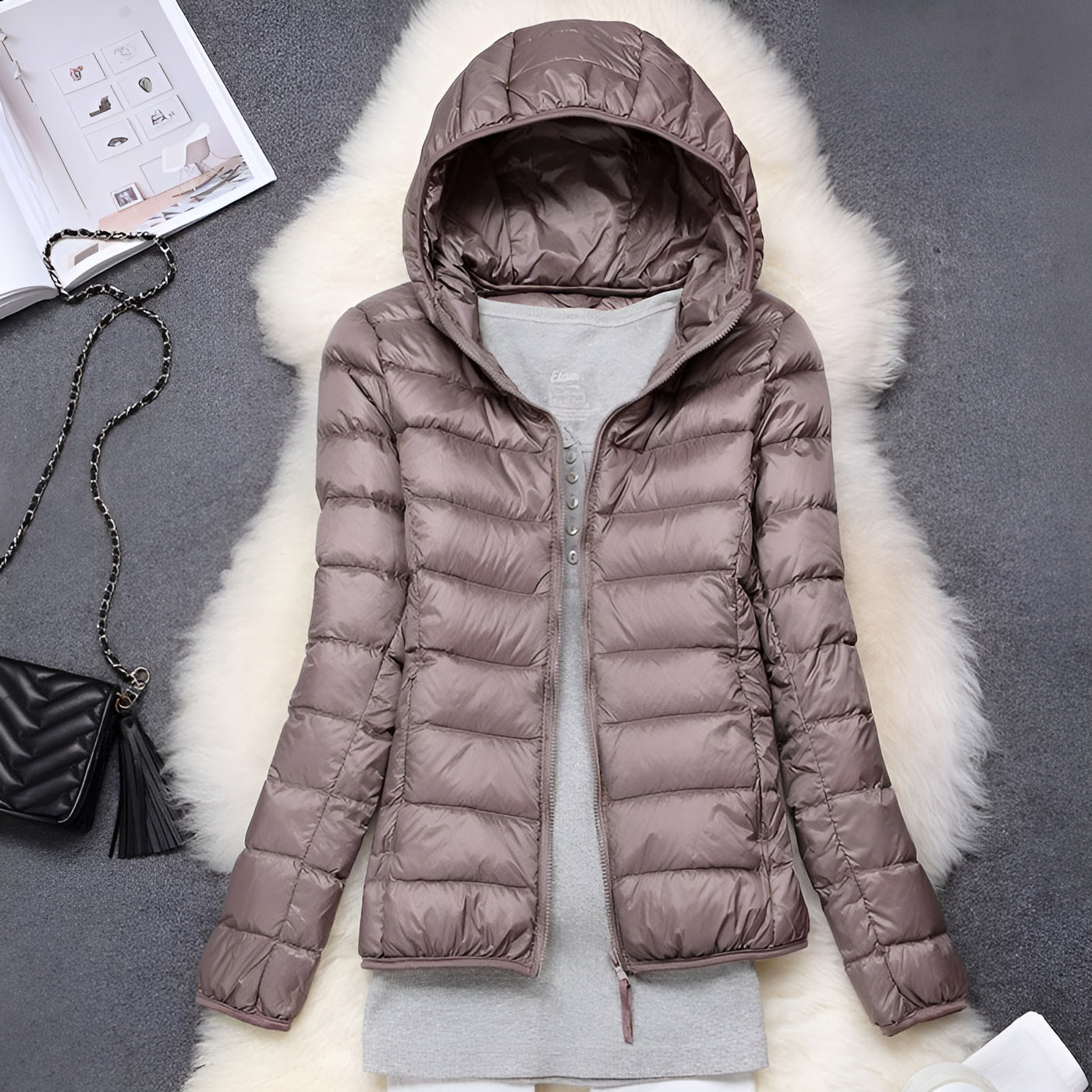 Clara™ | Chaqueta Impermeable con Relleno de Plumón de Pato Blanco