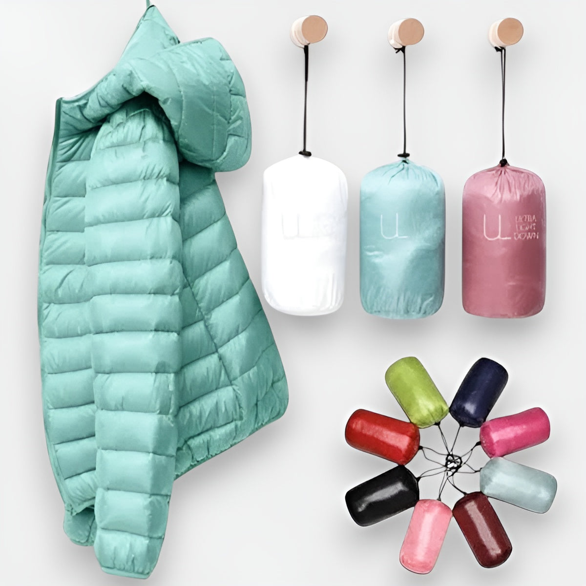 Clara™ Azul | Chaqueta Impermeable con Relleno de Plumón de Pato Blanco