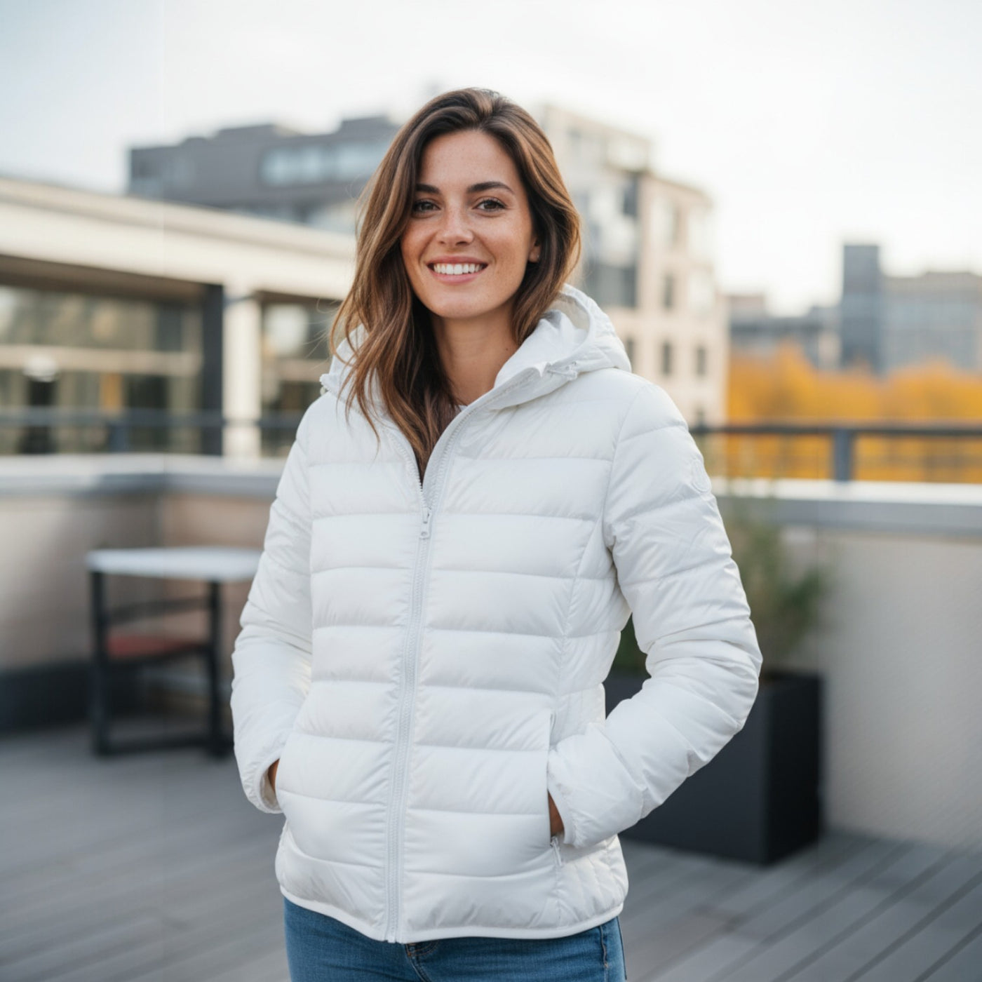 Clara™ | Chaqueta Impermeable con Relleno de Plumón de Pato Blanco