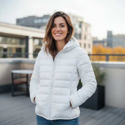 Clara™ | Chaqueta Impermeable con Relleno de Plumón de Pato Blanco