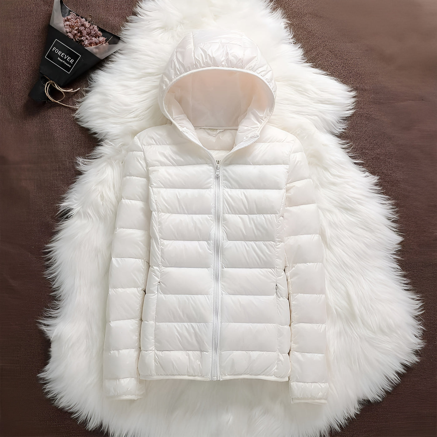 Clara™ | Chaqueta Impermeable con Relleno de Plumón de Pato Blanco