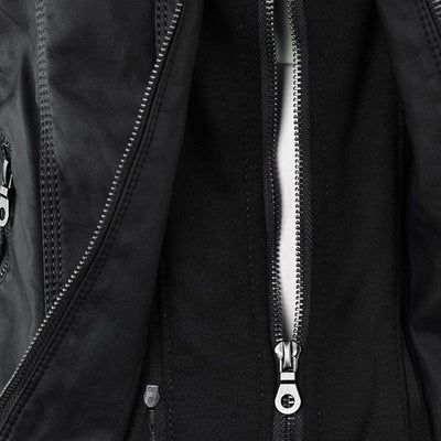 Sofía™ | Chaqueta Moderna de Cuero con Capucha para un Estilo sin Esfuerzo