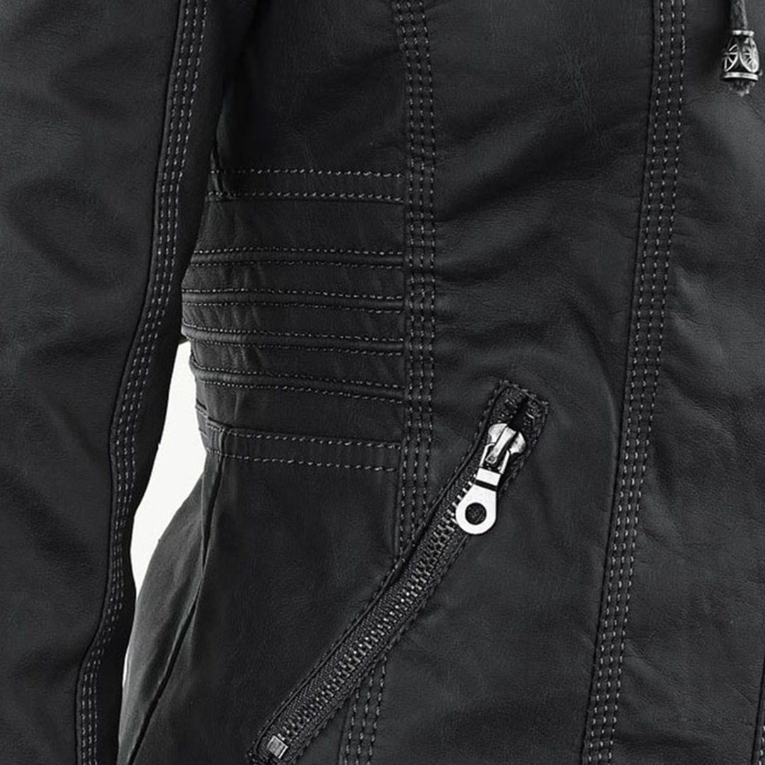 Sofía™ | Chaqueta Moderna de Cuero con Capucha para un Estilo sin Esfuerzo