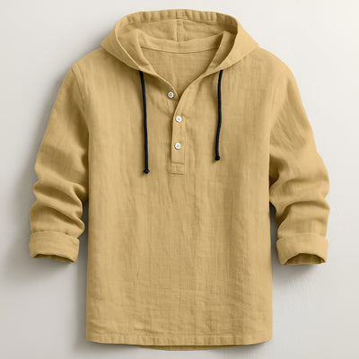 Javier™ | Camisa de Lujo con Capucha en Lino Natural