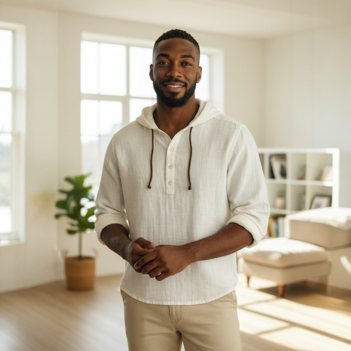 Javier™ | Camisa de Lujo con Capucha en Lino Natural