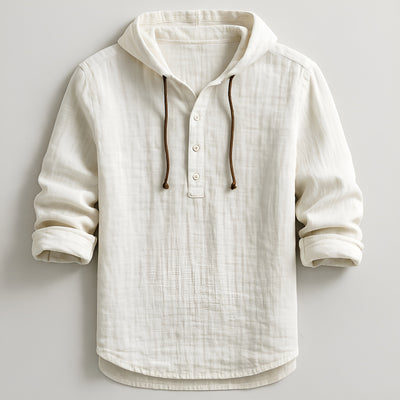 Javier™ | Camisa de Lujo con Capucha en Lino Natural