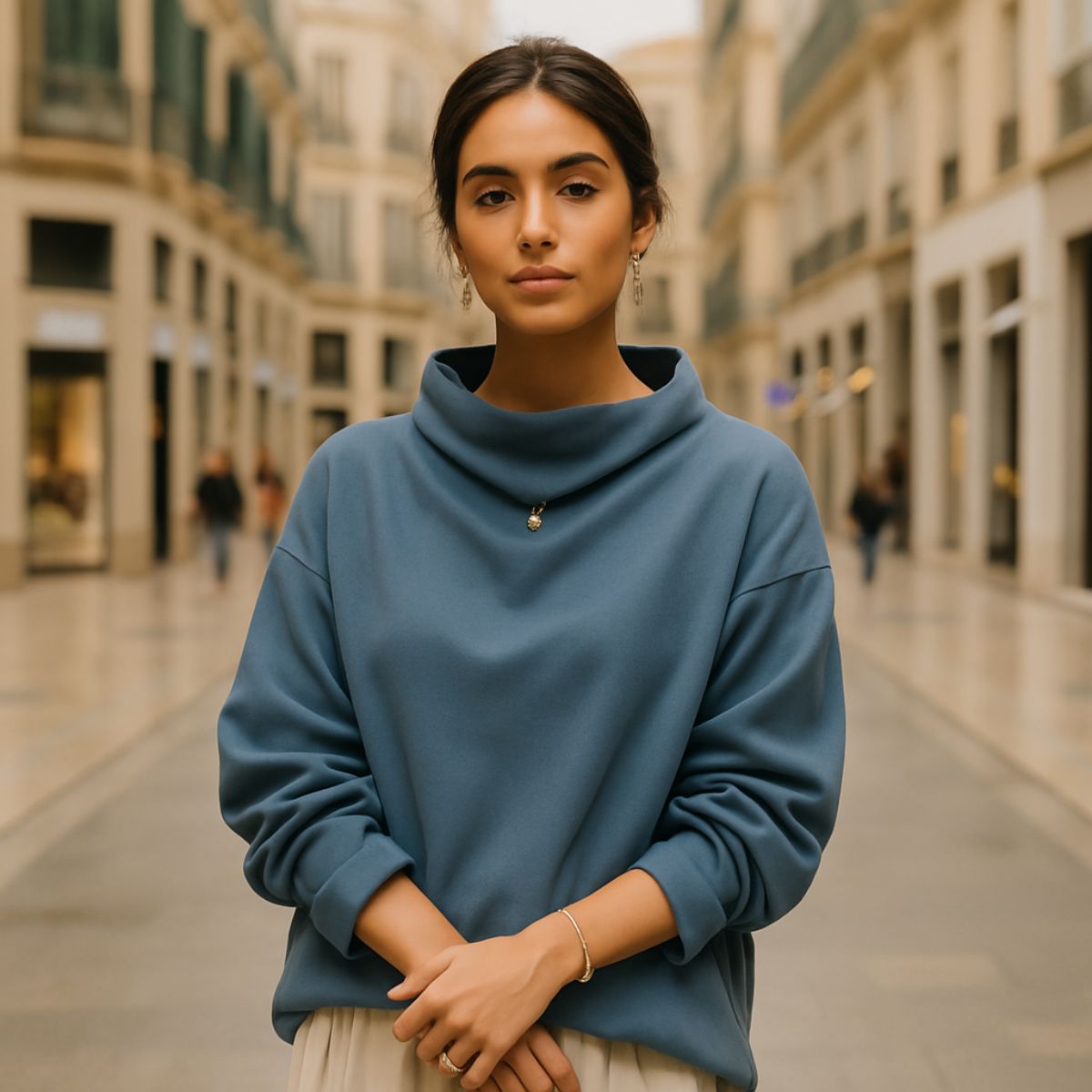Lucía™ | Top de punto suave con cuello alto
