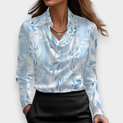 Natalia™ | Blusa Elegante de Satén Brillante con Escote en Cascada