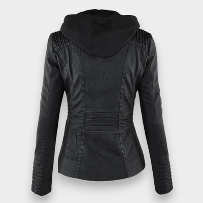 Sofía™ | Chaqueta Moderna de Cuero con Capucha para un Estilo sin Esfuerzo