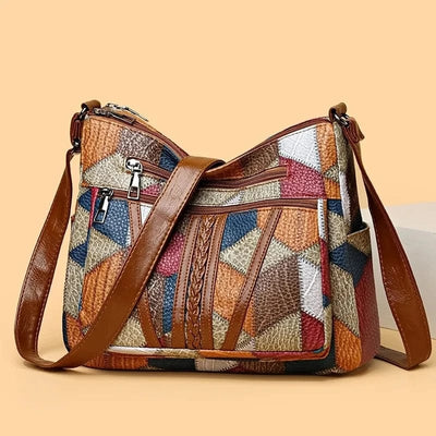 Amarilis™ | Bolso de Mano de Cuero con Diseño Mosaico