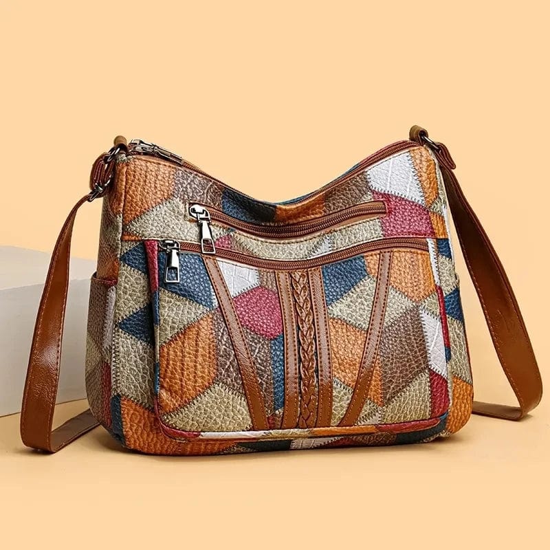 Amarilis™ | Bolso de Mano de Cuero con Diseño Mosaico
