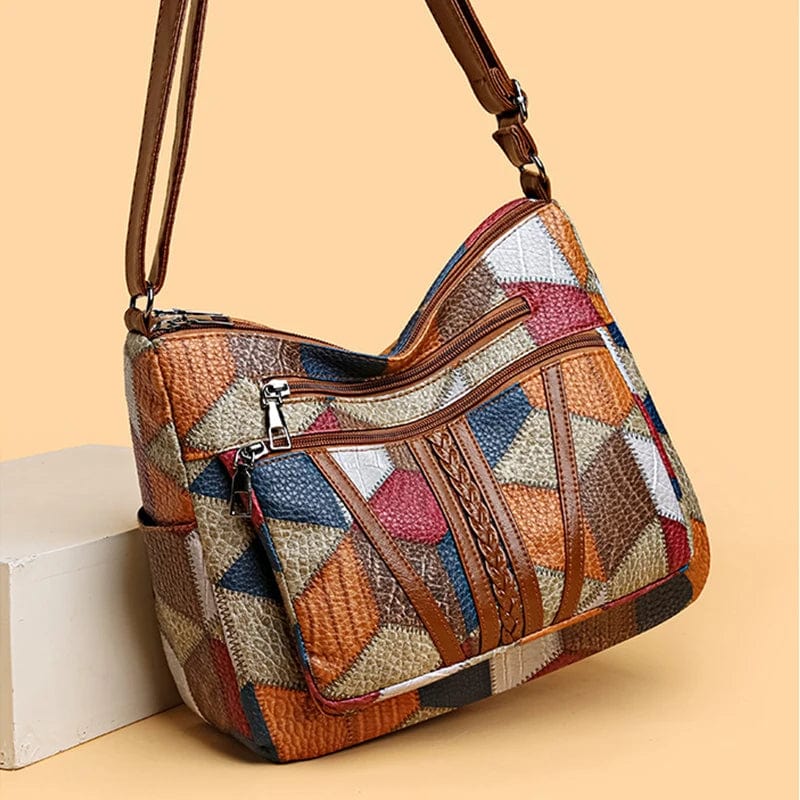 Amarilis™ | Bolso de Mano de Cuero con Diseño Mosaico