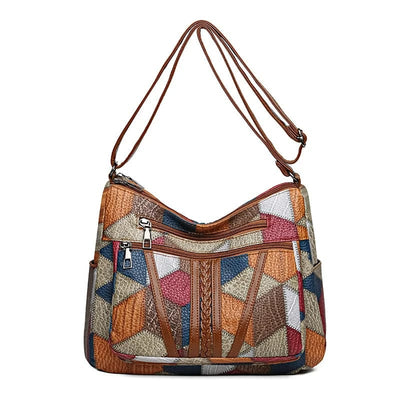 Amarilis™ | Bolso de Mano de Cuero con Diseño Mosaico