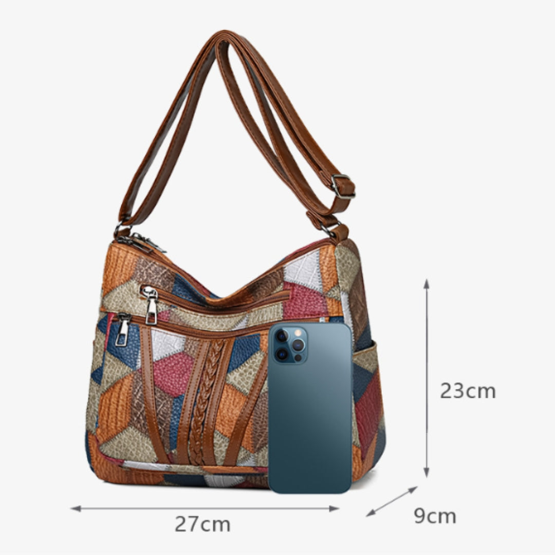 Amarilis™ | Bolso de Mano de Cuero con Diseño Mosaico