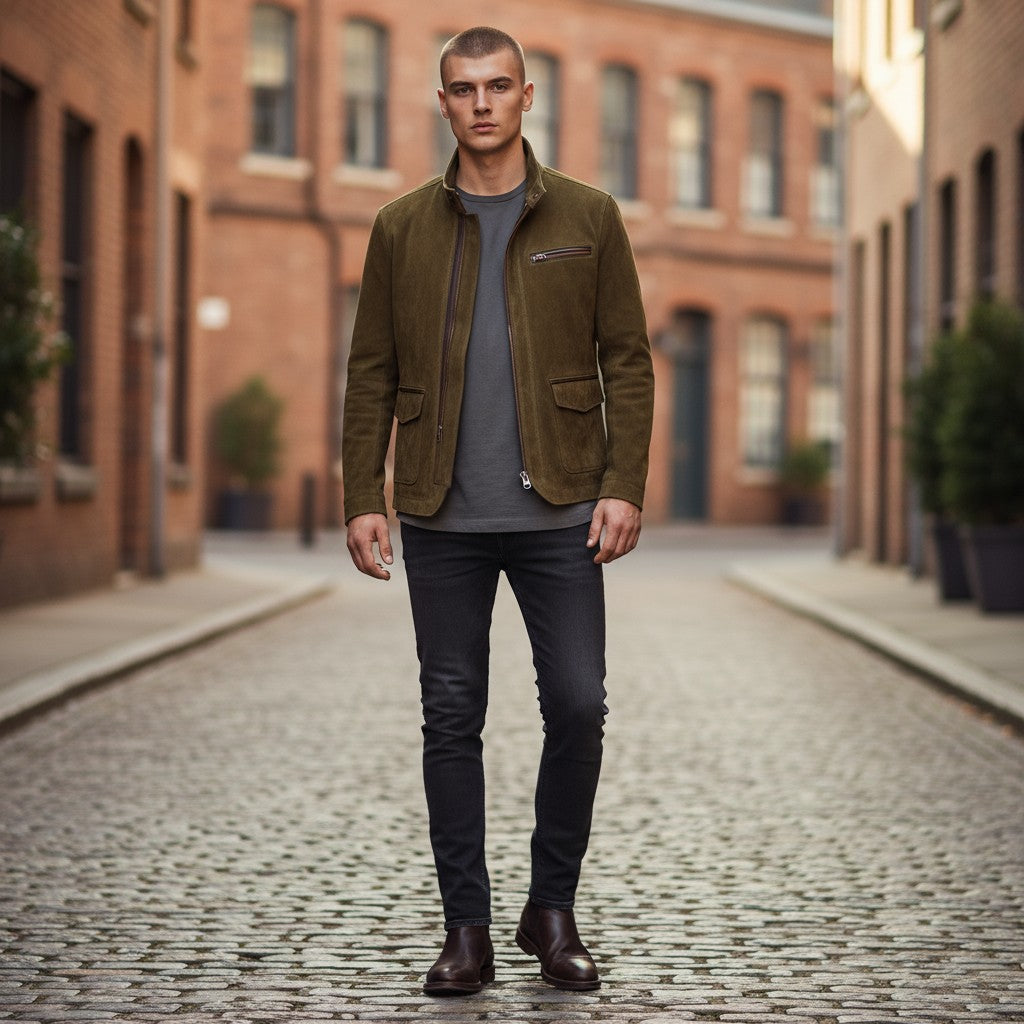 Nicolás™ | Chaqueta de Ante Premium para un Estilo Atemporal y Seguro