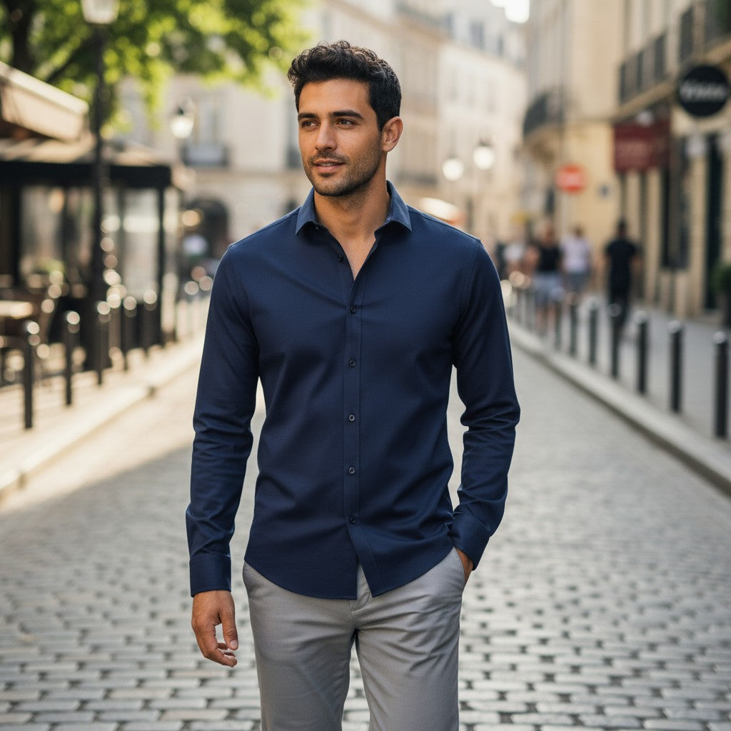 Andrés™ | Camisa de Manga Larga de Algodón Premium para Elegancia Clásica
